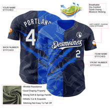 Загрузить изображение в средство просмотра галереи, Custom Graffiti Pattern White Navy-Thunder Blue 3D Scratch Authentic Baseball Jersey
