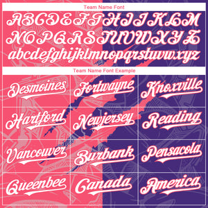 Custom Graffiti Pattern White Purple-Neon Pink 3D Scratch Authentic Baseball Jersey