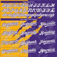 Загрузить изображение в средство просмотра галереи, Custom Graffiti Pattern White Purple-Gold 3D Scratch Authentic Baseball Jersey
