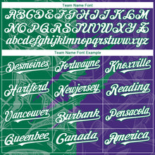 Загрузить изображение в средство просмотра галереи, Custom Graffiti Pattern White Purple-Kelly Green 3D Scratch Authentic Baseball Jersey
