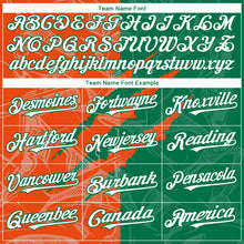 Load image into Gallery viewer, Custom Graffiti Pattern White Kelly Green-Orange 3D Scratch Authentic Baseball Jersey
