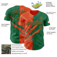 Load image into Gallery viewer, Custom Graffiti Pattern Kelly Green-Orange 3D Scratch Authentic Baseball Jersey
