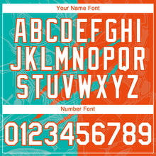 Load image into Gallery viewer, Custom Graffiti Pattern White Orange-Aqua 3D Scratch Authentic Baseball Jersey
