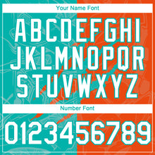 Load image into Gallery viewer, Custom Graffiti Pattern White Orange-Aqua 3D Scratch Authentic Baseball Jersey
