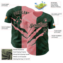 Load image into Gallery viewer, Custom Graffiti Pattern Green-Medium Pink 3D Scratch Authentic Baseball Jersey
