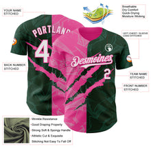 Load image into Gallery viewer, Custom Graffiti Pattern White Green-Pink 3D Scratch Authentic Baseball Jersey
