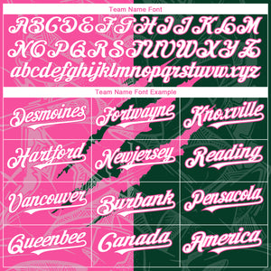 Custom Graffiti Pattern White Green-Pink 3D Scratch Authentic Baseball Jersey