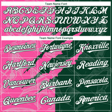 Load image into Gallery viewer, Custom Graffiti Pattern White Green-Pink 3D Scratch Authentic Baseball Jersey
