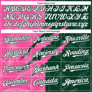 Custom Graffiti Pattern White Green-Pink 3D Scratch Authentic Baseball Jersey