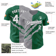 Load image into Gallery viewer, Custom Graffiti Pattern White Kelly Green-Gray 3D Scratch Authentic Baseball Jersey
