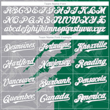 Load image into Gallery viewer, Custom Graffiti Pattern White Kelly Green-Gray 3D Scratch Authentic Baseball Jersey

