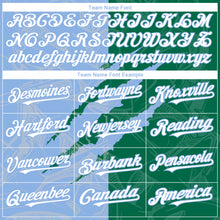 Load image into Gallery viewer, Custom Graffiti Pattern White Kelly Green-Light Blue 3D Scratch Authentic Baseball Jersey

