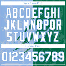 Load image into Gallery viewer, Custom Graffiti Pattern White Kelly Green-Light Blue 3D Scratch Authentic Baseball Jersey
