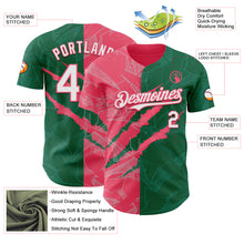 Load image into Gallery viewer, Custom Graffiti Pattern White Kelly Green-Neon Pink 3D Scratch Authentic Baseball Jersey
