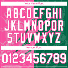 Load image into Gallery viewer, Custom Graffiti Pattern White Kelly Green-Pink 3D Scratch Authentic Baseball Jersey

