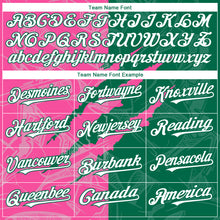Load image into Gallery viewer, Custom Graffiti Pattern White Kelly Green-Pink 3D Scratch Authentic Baseball Jersey

