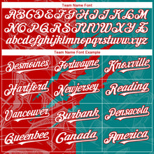 Load image into Gallery viewer, Custom Graffiti Pattern White Teal-Red 3D Scratch Authentic Baseball Jersey
