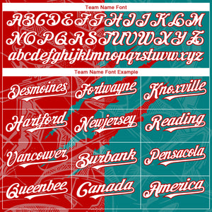 Custom Graffiti Pattern White Teal-Red 3D Scratch Authentic Baseball Jersey