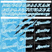 Laden Sie das Bild in den Galerie-Viewer, Custom Graffiti Pattern White Black-Sky Blue Scratch 3D Performance T-Shirt

