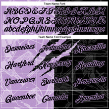 Laden Sie das Bild in den Galerie-Viewer, Custom Graffiti Pattern Black-Light Purple Scratch 3D Performance T-Shirt

