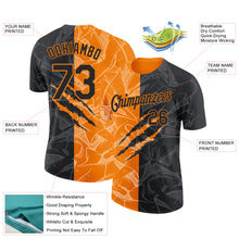 Загрузить изображение в средство просмотра галереи, Custom Graffiti Pattern Black-Bay Orange Scratch 3D Performance T-Shirt
