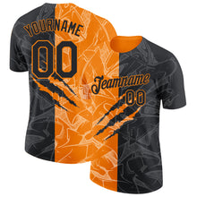 Загрузить изображение в средство просмотра галереи, Custom Graffiti Pattern Black-Bay Orange Scratch 3D Performance T-Shirt
