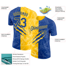 Загрузить изображение в средство просмотра галереи, Custom Graffiti Pattern Royal-Yellow Scratch 3D Performance T-Shirt
