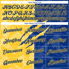 Загрузить изображение в средство просмотра галереи, Custom Graffiti Pattern Royal-Yellow Scratch 3D Performance T-Shirt
