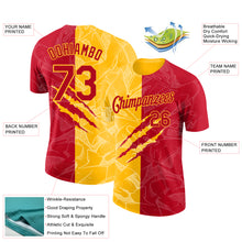 Загрузить изображение в средство просмотра галереи, Custom Graffiti Pattern Red-Gold Scratch 3D Performance T-Shirt
