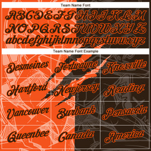 Custom Graffiti Pattern Brown-Orange Scratch 3D Performance T-Shirt