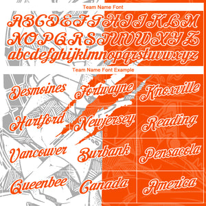 Custom Graffiti Pattern Orange-White Scratch 3D Performance T-Shirt