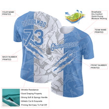 Загрузить изображение в средство просмотра галереи, Custom Graffiti Pattern Light Blue-White Scratch 3D Performance T-Shirt
