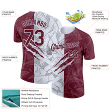 Загрузить изображение в средство просмотра галереи, Custom Graffiti Pattern Burgundy-White Scratch 3D Performance T-Shirt
