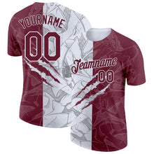 Загрузить изображение в средство просмотра галереи, Custom Graffiti Pattern Burgundy-White Scratch 3D Performance T-Shirt
