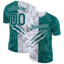 Загрузить изображение в средство просмотра галереи, Custom Graffiti Pattern Teal-White Scratch 3D Performance T-Shirt
