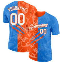 Загрузить изображение в средство просмотра галереи, Custom Graffiti Pattern White Powder Blue-Orange Scratch 3D Performance T-Shirt
