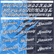 Загрузить изображение в средство просмотра галереи, Custom Graffiti Pattern White Navy-Powder Blue Scratch 3D Performance T-Shirt
