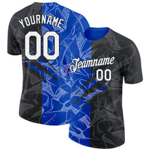 Загрузить изображение в средство просмотра галереи, Custom Graffiti Pattern White Black-Thunder Blue Scratch 3D Performance T-Shirt
