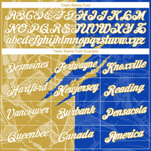 Загрузить изображение в средство просмотра галереи, Custom Graffiti Pattern White Thunder Blue-Old Gold Scratch 3D Performance T-Shirt

