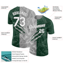 Загрузить изображение в средство просмотра галереи, Custom Graffiti Pattern White Green-Gray Scratch 3D Performance T-Shirt
