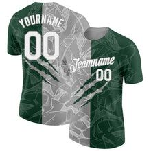 Загрузить изображение в средство просмотра галереи, Custom Graffiti Pattern White Green-Gray Scratch 3D Performance T-Shirt
