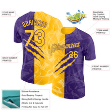 Загрузить изображение в средство просмотра галереи, Custom Graffiti Pattern Gold-Purple Scratch 3D Performance T-Shirt
