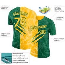 Загрузить изображение в средство просмотра галереи, Custom Graffiti Pattern Gold-Kelly Green Scratch 3D Performance T-Shirt
