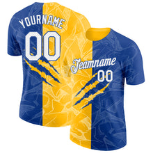 Загрузить изображение в средство просмотра галереи, Custom Graffiti Pattern White Royal-Gold Scratch 3D Performance T-Shirt
