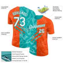 Загрузить изображение в средство просмотра галереи, Custom Graffiti Pattern White Orange-Aqua Scratch 3D Performance T-Shirt
