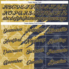 Загрузить изображение в средство просмотра галереи, Custom Graffiti Pattern Navy-Old Gold Scratch 3D Performance T-Shirt

