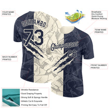Загрузить изображение в средство просмотра галереи, Custom Graffiti Pattern Navy-Cream Scratch 3D Performance T-Shirt
