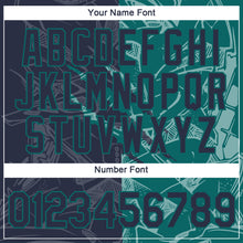Загрузить изображение в средство просмотра галереи, Custom Graffiti Pattern Navy-Teal Scratch 3D Performance T-Shirt
