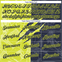 Загрузить изображение в средство просмотра галереи, Custom Graffiti Pattern Navy-Neon Yellow Scratch 3D Performance T-Shirt
