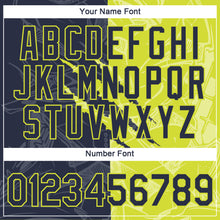 Загрузить изображение в средство просмотра галереи, Custom Graffiti Pattern Navy-Neon Yellow Scratch 3D Performance T-Shirt
